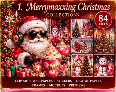 Merrymaxxing Christmas artwork concept