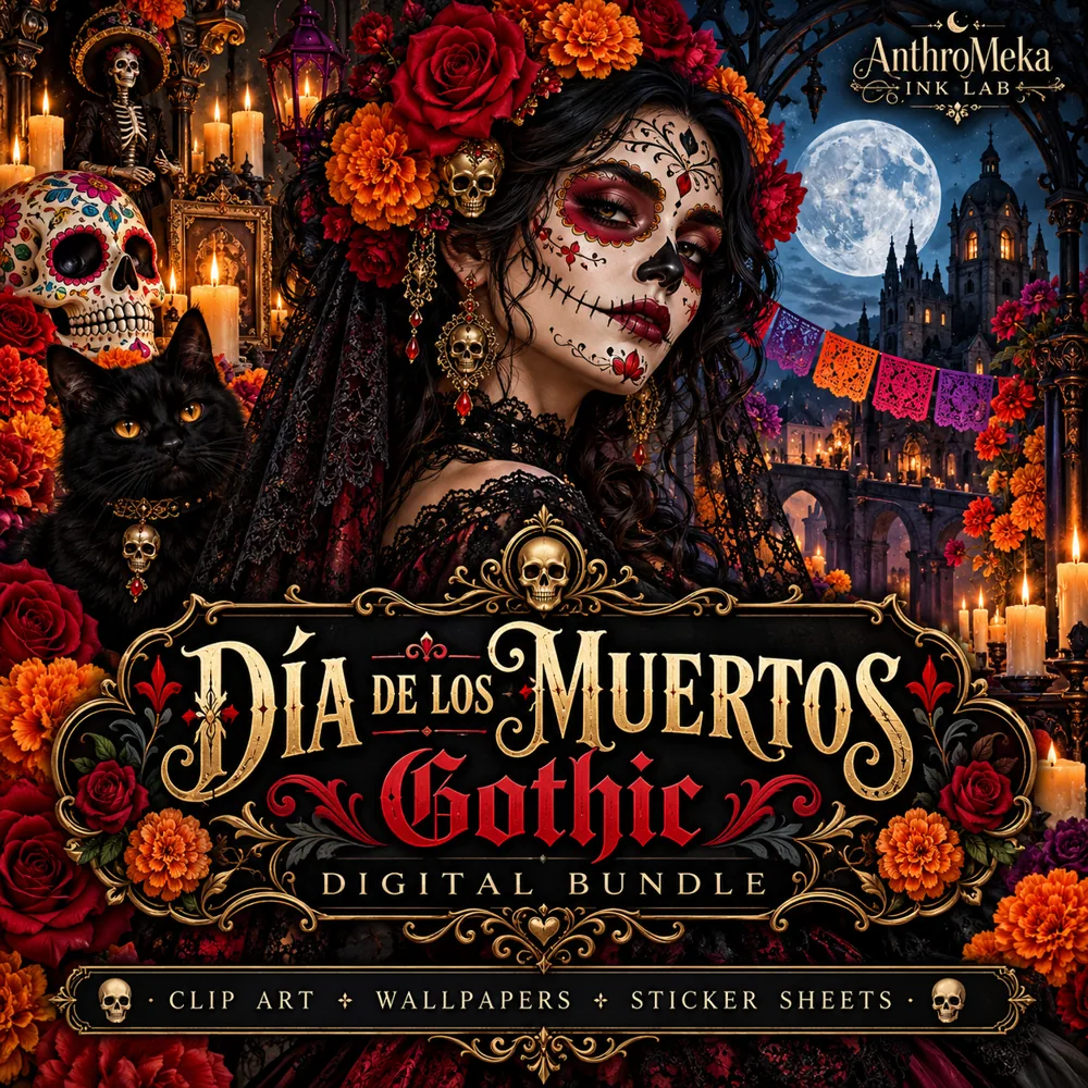 Día de los Muertos Gothic artwork concept