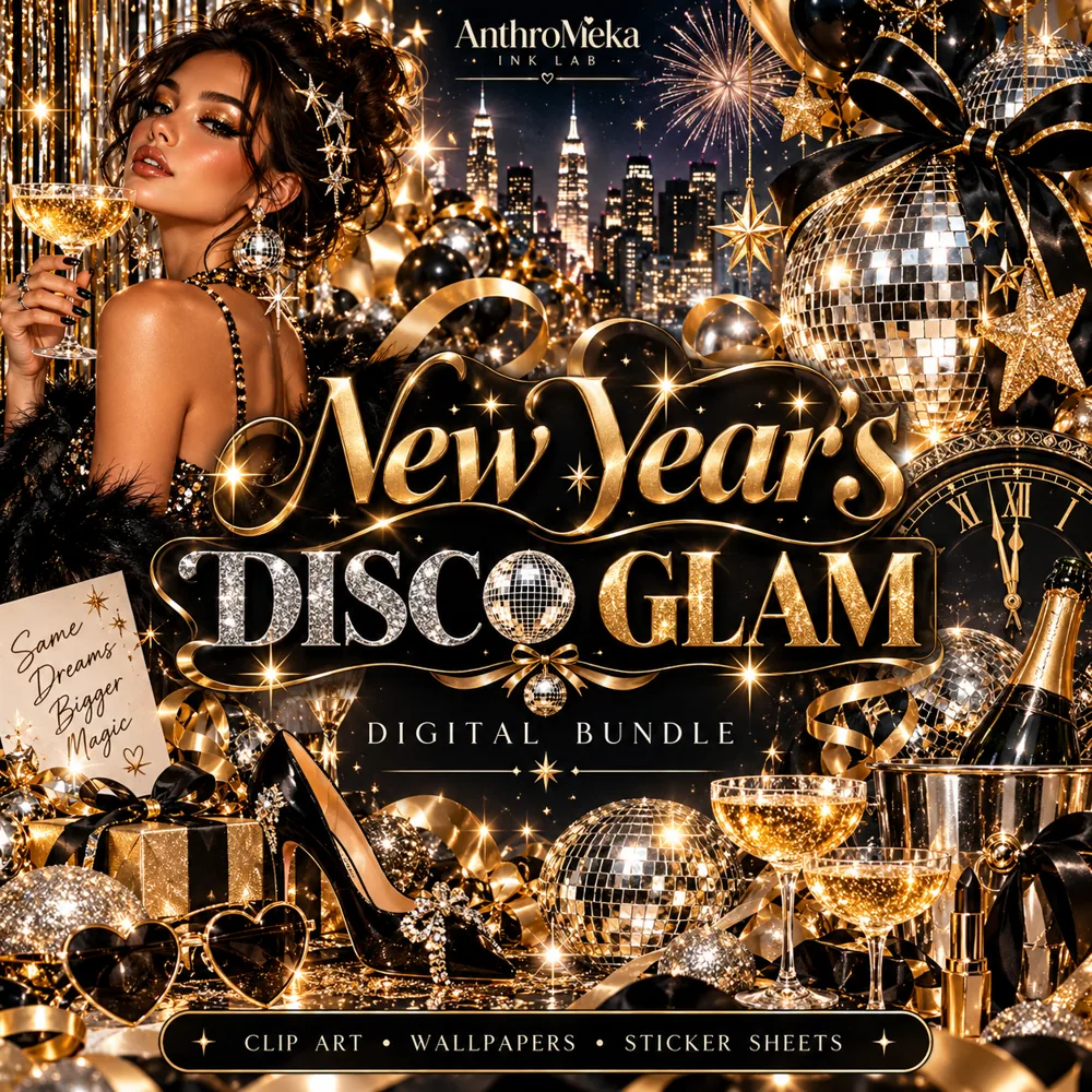 New Year's Disco Glam artwork concept