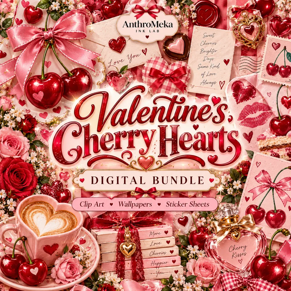 Valentine's Cherry Hearts artwork concept